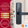 Serrure de porte intelligente à empreinte digitale TTLOCK de haute sécurité, application BLE, serrure intelligente numérique pour Airbnb et serrure de porte d'appartement avec poignée Serrure de porte d'entrée sans clé avec poignée