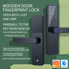 Serrure de porte intelligente à empreinte digitale TTLOCK de haute sécurité, application BLE, serrure intelligente numérique pour Airbnb et serrure de porte d'appartement avec poignée Serrure de porte d'entrée sans clé avec poignée