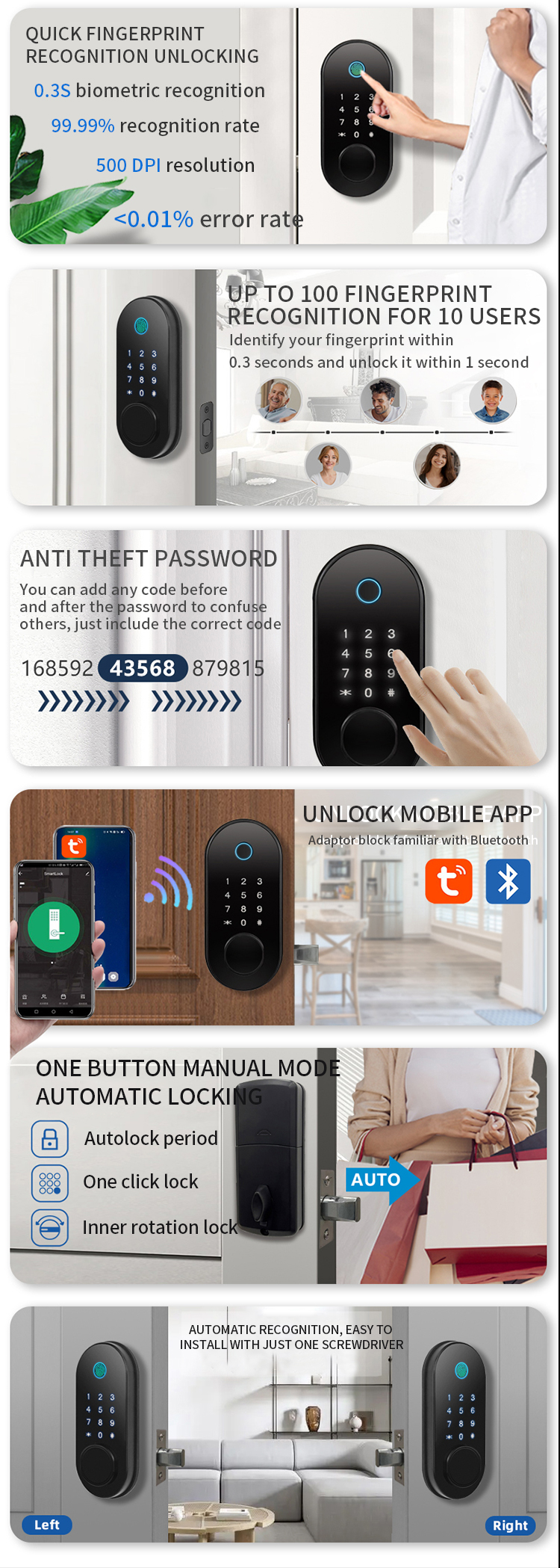 serrure de porte &agrave; empreinte digitale