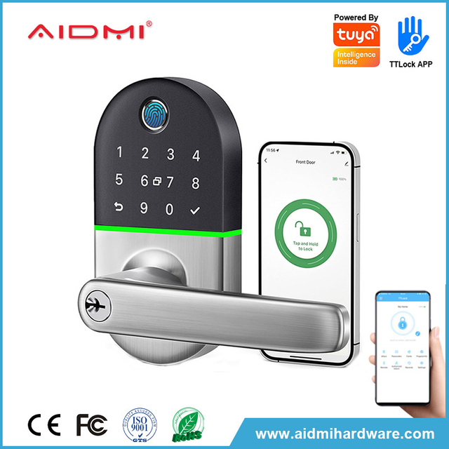 Aidmi – serrure de porte électrique intelligente à empreintes digitales, nouveau Design, application Tuya, porte coulissante en bois, serrure intelligente pour application Tuya Wifi