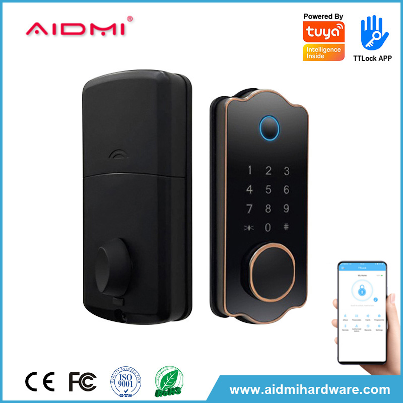 serrure de porte à empreinte digitale avec clé