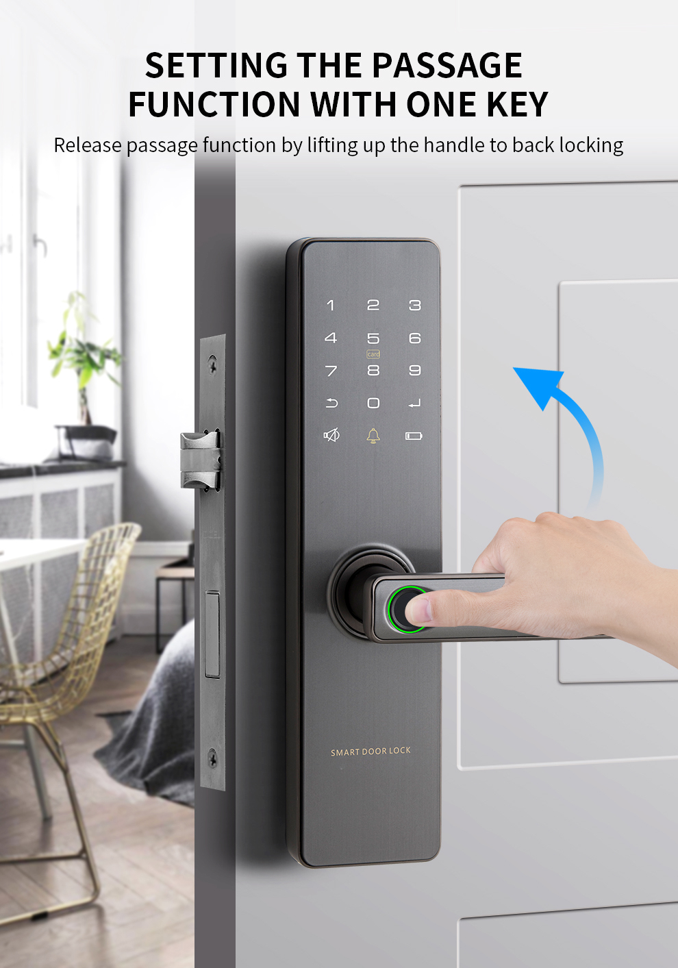 serrure de porte numérique en acier inoxydable