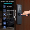 Serrure de porte intelligente à empreinte digitale TTLOCK de haute sécurité, application BLE, serrure intelligente numérique pour Airbnb et serrure de porte d'appartement avec poignée Serrure de porte d'entrée sans clé avec poignée