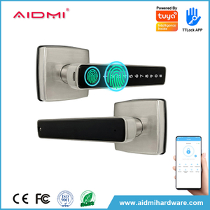 Tuya APP télécommande Mobile intelligent Code d'empreintes digitales serrure à loquet unique intérieure pour porte en bois