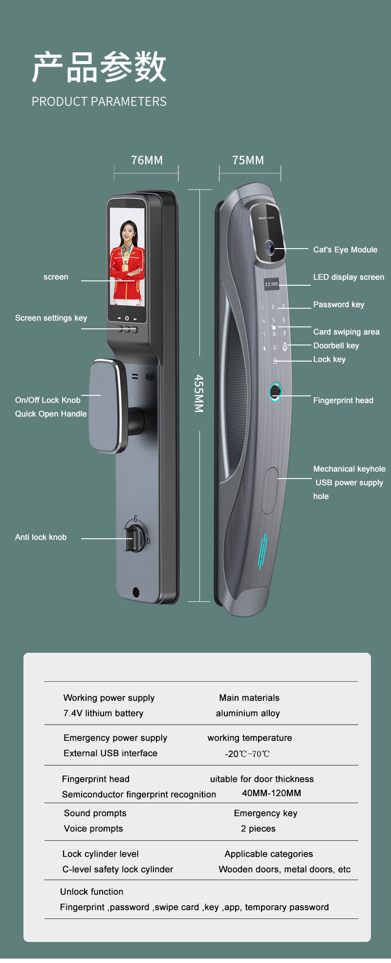 serrure de porte à empreinte digitale
